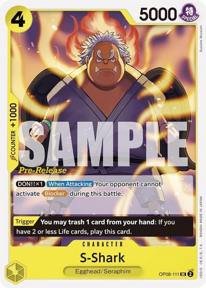S-Shark, Two Legends Pre-Release Cards OP08-111