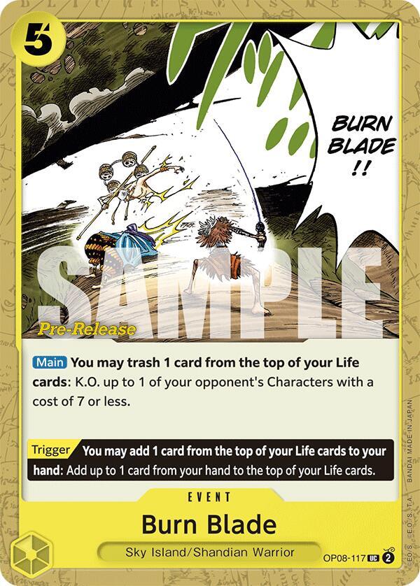 Burn Blade, Two Legends Pre-Release Cards OP08-117