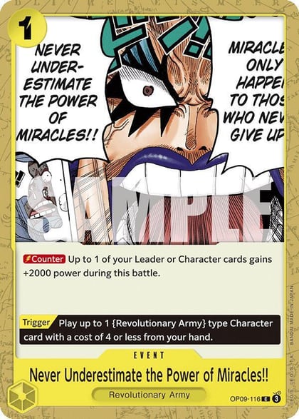 Never Underestimate the Power of Miracles!!, Emperors in the New World OP09-116