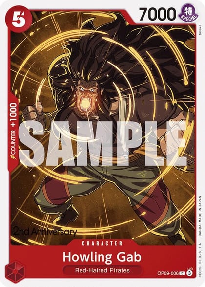 Howling Gab, Emperors in the New World: 2nd Anniversary Tournament Cards OP09-006
