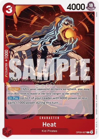Heat, Emperors in the New World: 2nd Anniversary Tournament Cards OP09-007