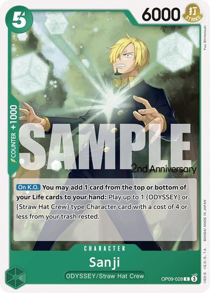 Sanji (028), Emperors in the New World: 2nd Anniversary Tournament Cards OP09-028