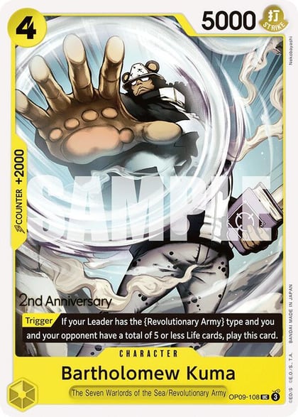 Bartholomew Kuma, Emperors in the New World: 2nd Anniversary Tournament Cards OP09-108