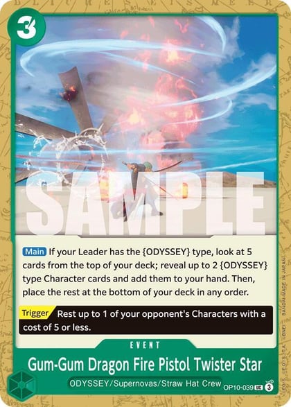 Gum-Gum Dragon Fire Pistol Twister Star, Royal Blood OP10-039