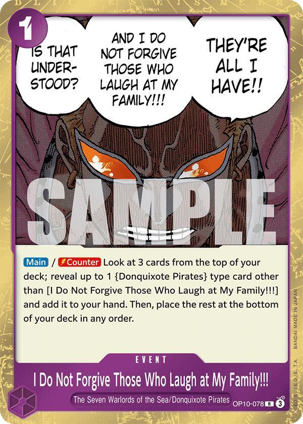 I Do Not Forgive Those Who Laugh at My Family!!!, Royal Blood OP10-078