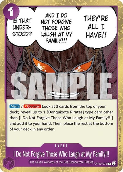 I Do Not Forgive Those Who Laugh at My Family!!!, Royal Blood OP10-078