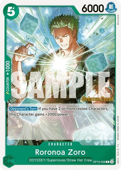 Roronoa Zoro (038), Royal Blood Release Event Cards OP10-038