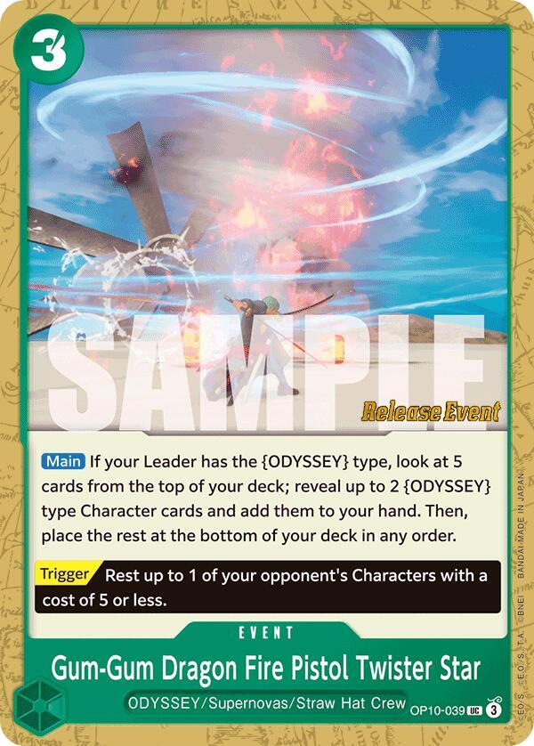 Gum-Gum Dragon Fire Pistol Twister Star, Royal Blood Release Event Cards OP10-039