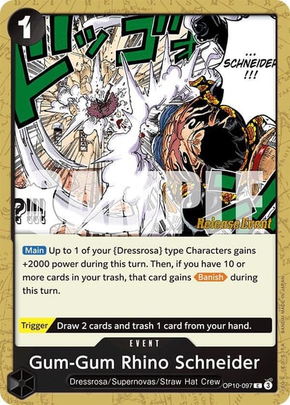 Gum-Gum Rhino Schneider, Royal Blood Release Event Cards OP10-097