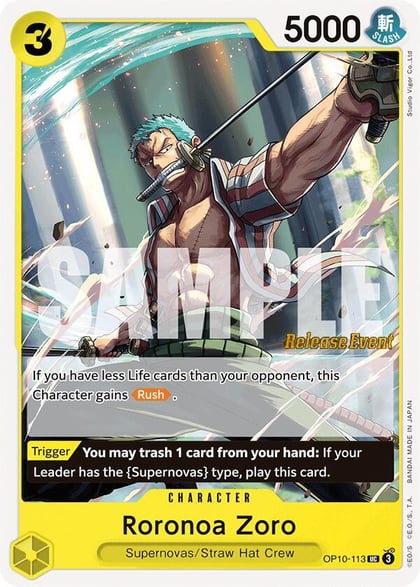 Roronoa Zoro (113), Royal Blood Release Event Cards OP10-113