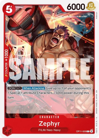 Zephyr, A Fist of Divine Speed OP11-006
