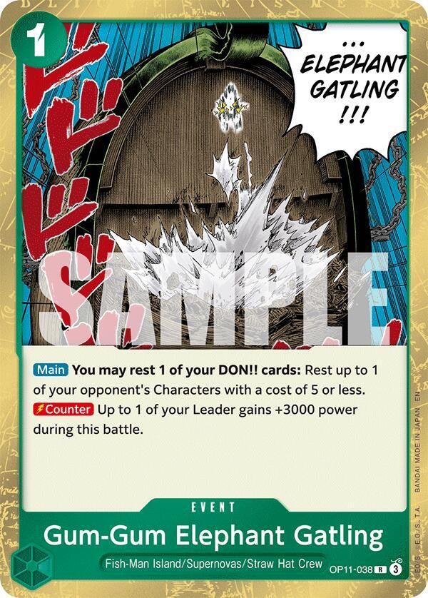 Gum-Gum Elephant Gatling, A Fist of Divine Speed OP11-038