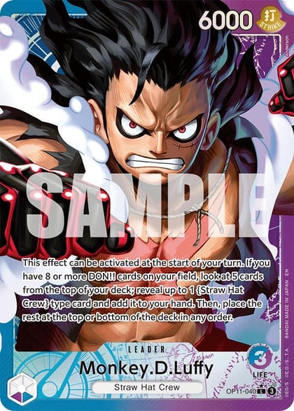 Monkey.D.Luffy (040) (Alternate Art), A Fist of Divine Speed OP11-040