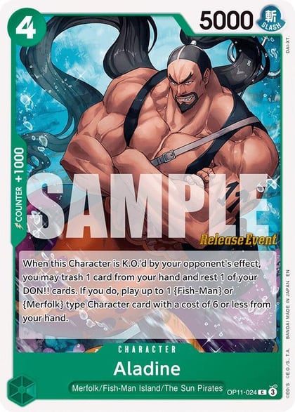 Aladine, A Fist of Divine Speed Release Event Cards OP11-024