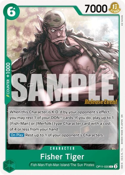 Fisher Tiger, A Fist of Divine Speed Release Event Cards OP11-035
