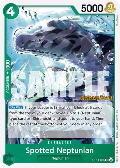 Spotted Neptunian, A Fist of Divine Speed Release Event Cards OP11-036