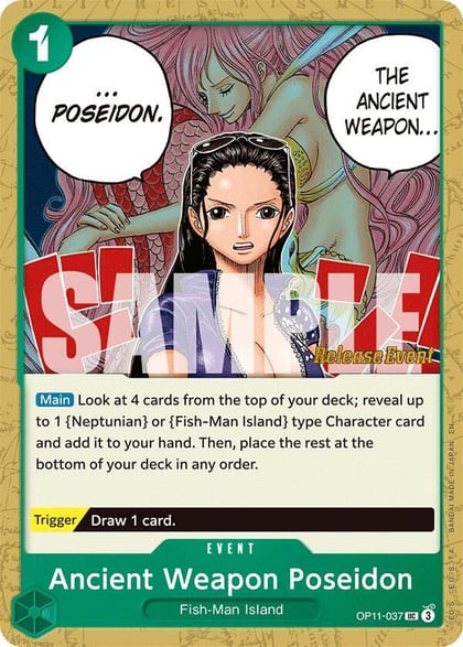 Ancient Weapon Poseidon, A Fist of Divine Speed Release Event Cards OP11-037