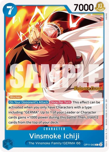 Vinsmoke Ichiji, A Fist of Divine Speed Release Event Cards OP11-043