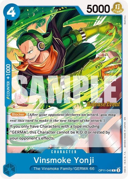 Vinsmoke Yonji, A Fist of Divine Speed Release Event Cards OP11-046