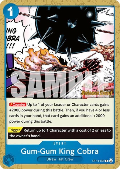 Gum-Gum King Cobra, A Fist of Divine Speed Release Event Cards OP11-059