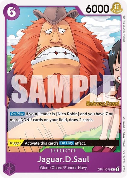Jaguar.D.Saul, A Fist of Divine Speed Release Event Cards OP11-075