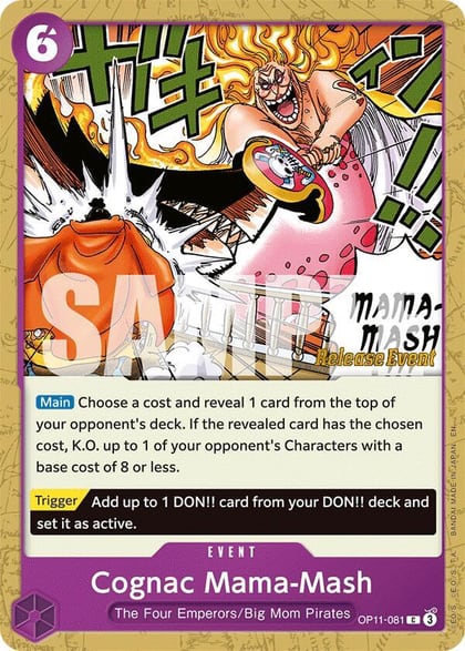 Cognac Mama-Mash, A Fist of Divine Speed Release Event Cards OP11-081