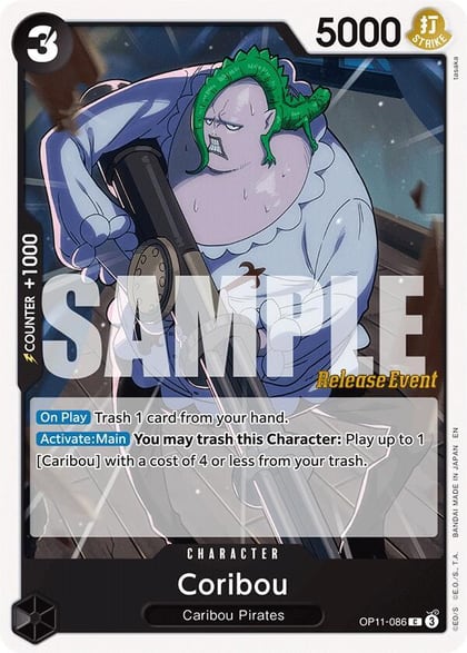 Coribou, A Fist of Divine Speed Release Event Cards OP11-086