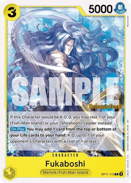 Fukaboshi, A Fist of Divine Speed Release Event Cards OP11-110