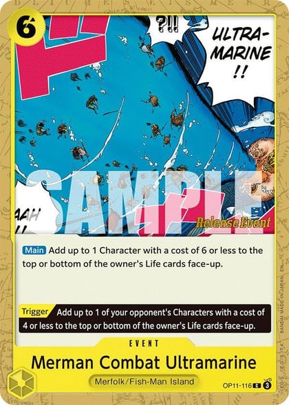 Merman Combat Ultramarine, A Fist of Divine Speed Release Event Cards OP11-116