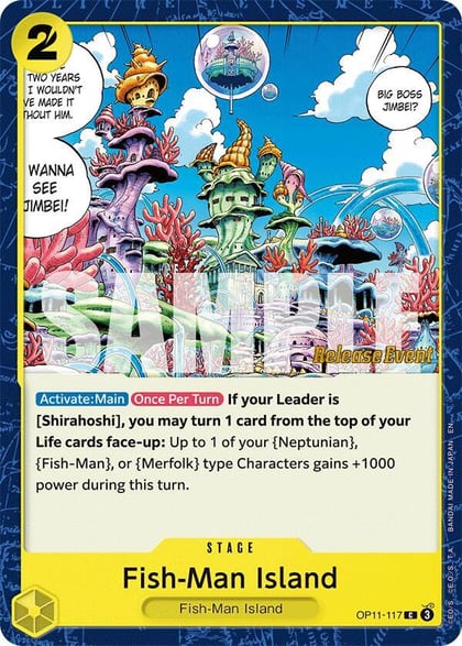 Fish-Man Island, A Fist of Divine Speed Release Event Cards OP11-117