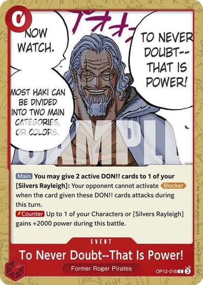 To Never Doubt--That Is Power!, Legacy of the Master OP12-016