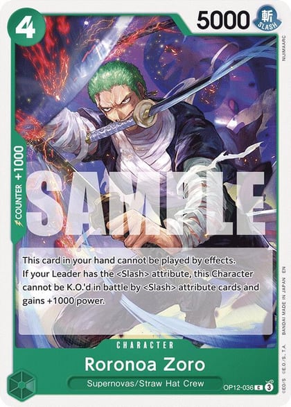Roronoa Zoro (036), Legacy of the Master OP12-036