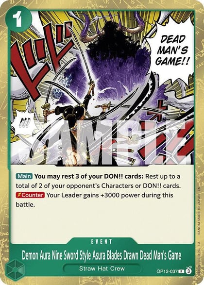 Demon Aura Nine Sword Style Asura Blades Drawn Dead Man's Game, Legacy of the Master OP12-037
