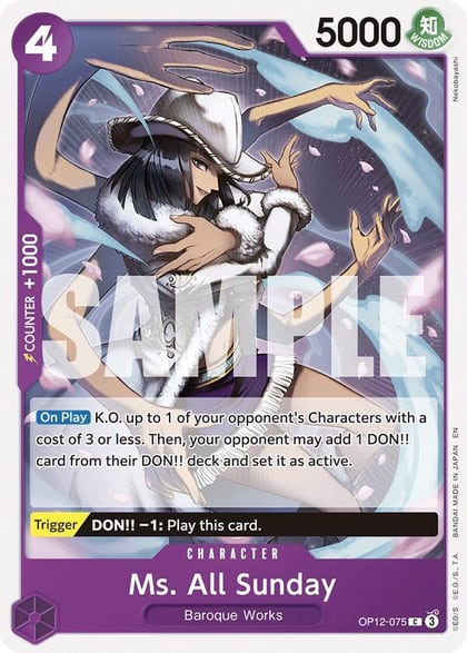 Ms. All Sunday, Legacy of the Master OP12-075