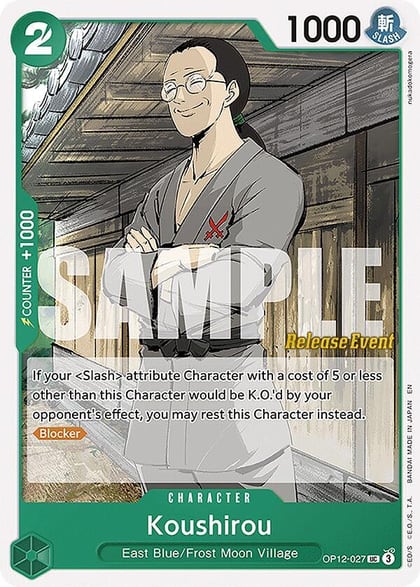 Koushirou, Legacy of the Master Release Event Cards OP12-027