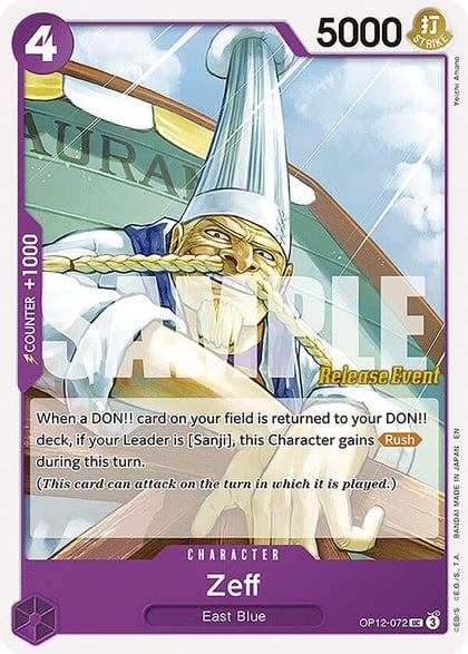 Zeff, Legacy of the Master Release Event Cards OP12-072