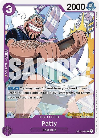 Patty, Legacy of the Master Release Event Cards OP12-074