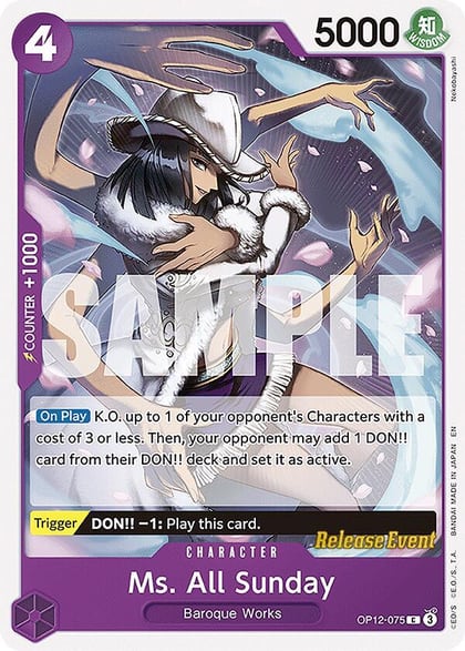 Ms. All Sunday, Legacy of the Master Release Event Cards OP12-075