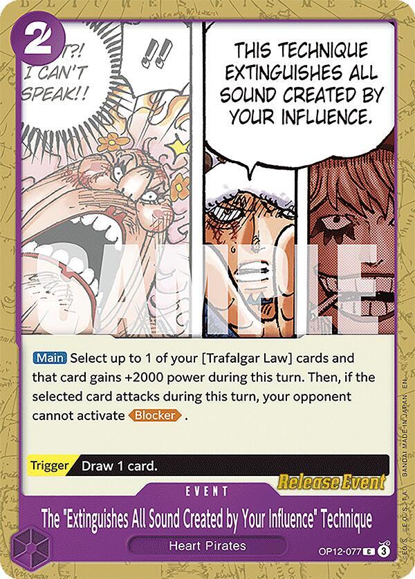 The "Extinguishes All Sound Created by Your Influence" Technique, Legacy of the Master Release Event Cards OP12-077