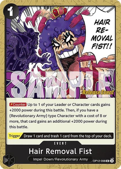 Hair Removal Fist, Legacy of the Master Release Event Cards OP12-098