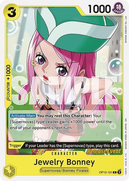 Jewelry Bonney (101), Legacy of the Master Release Event Cards OP12-101