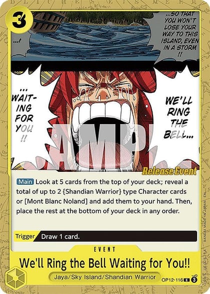 We'll Ring the Bell Waiting for You!!, Legacy of the Master Release Event Cards OP12-116