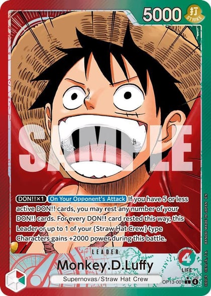 Monkey.D.Luffy (001) (Alternate Art), Carrying On His Will OP13-001