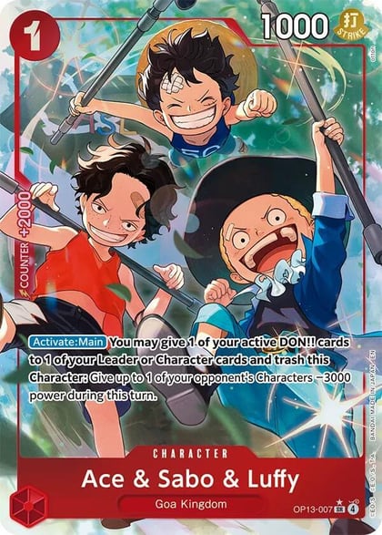 Ace & Sabo & Luffy (Alternate Art), Carrying On His Will OP13-007
