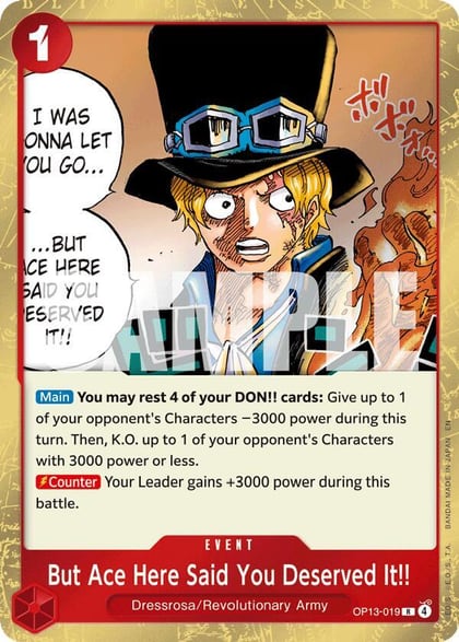 But Ace Here Said You Deserved It!!, Carrying On His Will OP13-019