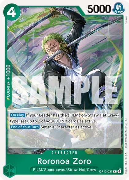 Roronoa Zoro, Carrying On His Will OP13-037