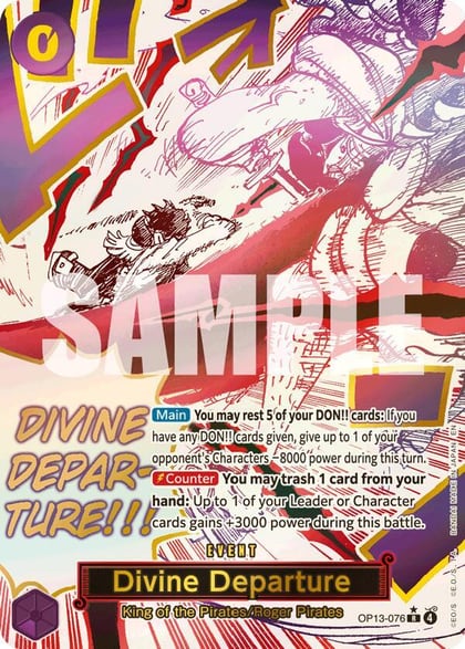 Divine Departure (Alternate Art), Carrying On His Will OP13-076