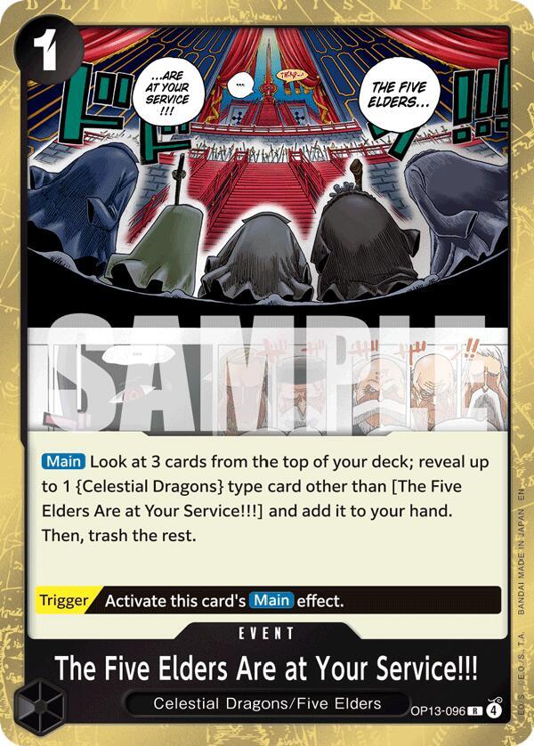 The Five Elders Are at Your Service!!!, Carrying On His Will OP13-096