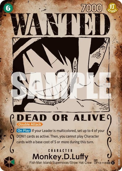 Monkey.D.Luffy (118) (Wanted Poster), Carrying On His Will OP13-118