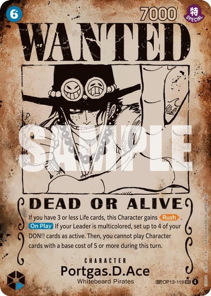 Portgas.D.Ace (119) (Wanted Poster), Carrying On His Will OP13-119